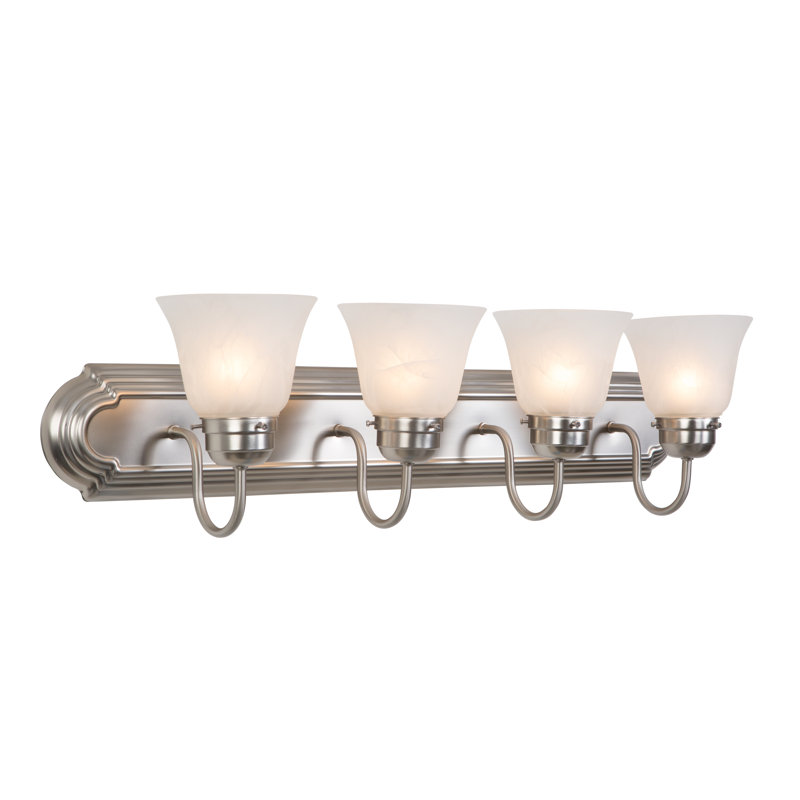 Éclairage pour salle de bain 4 lumières, Nickel satiné