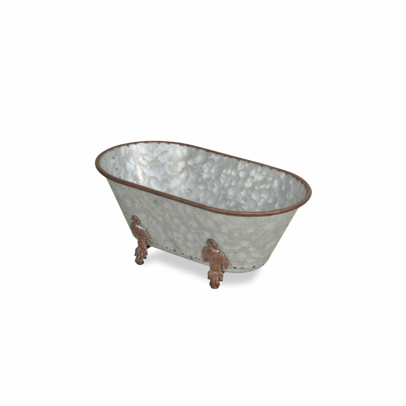 Sculpture de baignoire en métal galvanisé Swanner, H 5 po x l 12 po x P 6,5 po, Métal martelé