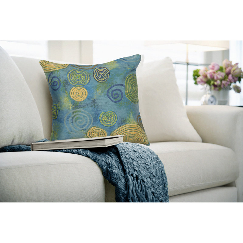 Graffiti Swirl Outdoor Square Pillow Cover & Insert, 20" x 20", Cool 1