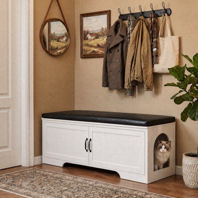 Hidden Litter Box Enclosure Bench
