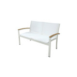 Tribeca Aluminum Teak Sling Stacking 2 - Seater Loveseat