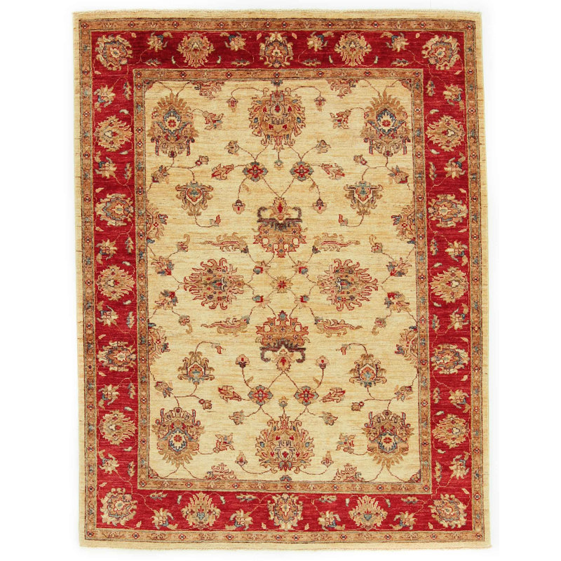 Floral Wool Hand Woven 154cm X 201cm Area Rug