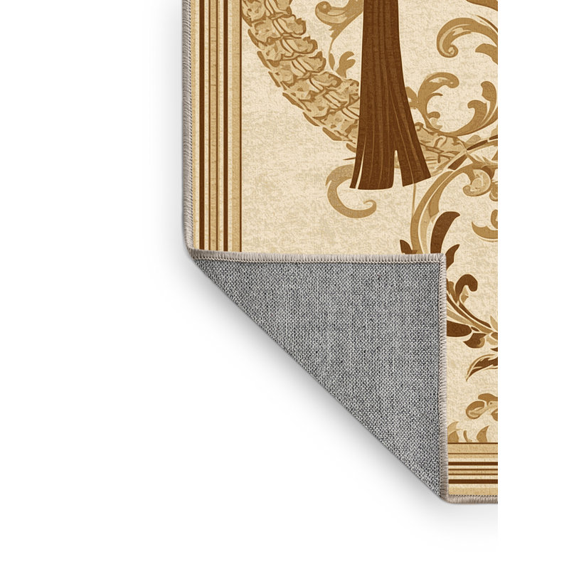 Tapis oriental classique lavable à la machine Parlin Graduation Cap - beige, 3 x 5