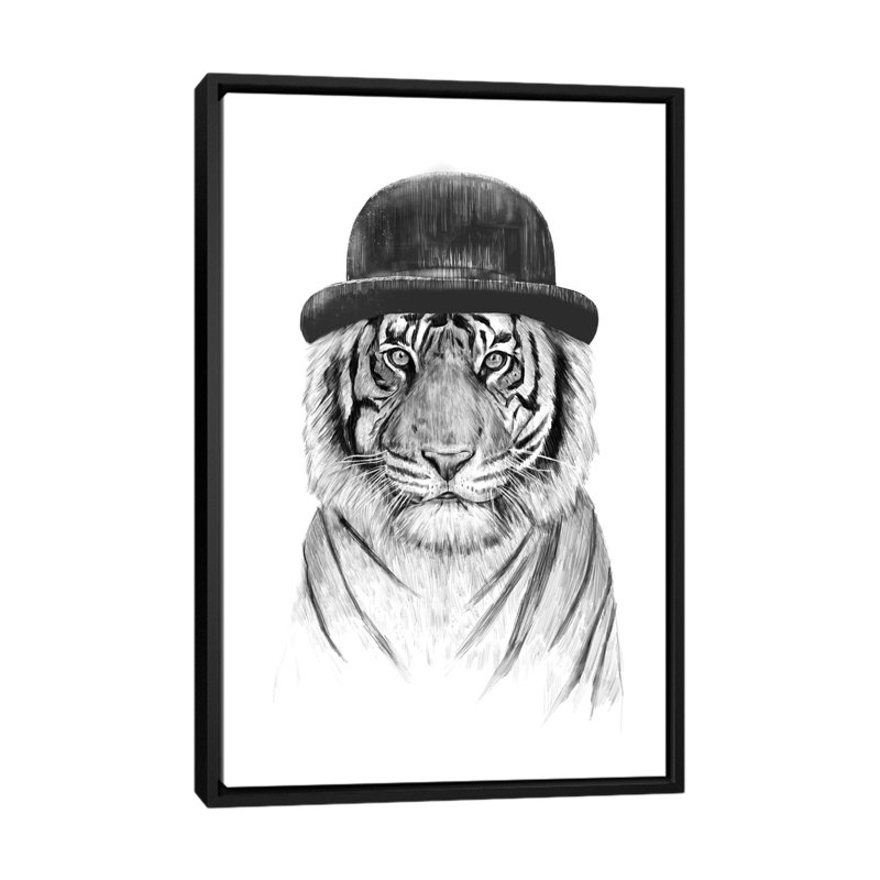« welcome to the jungle », impression sur toile tendue, H 26 po x l 18 po x P 1,5 po, Toile avec cadre noir, Pas de tapis
