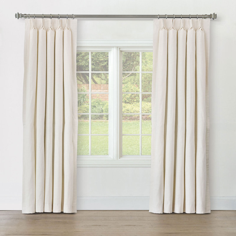 Sterling Strie Curtain Panel In Marine, Ivory, 20" W x 108" L