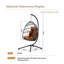 Fauteuil à œufs suspendu d'extérieur avec support, balancelle en osier PE avec coussin et coussin-859880183