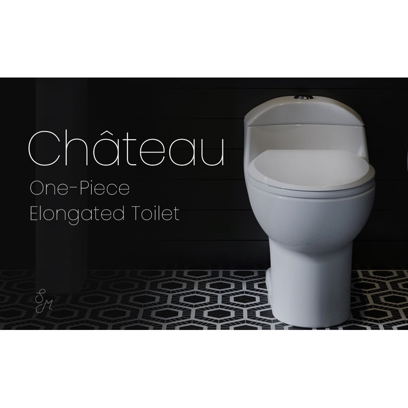 Château One-Piece Elongated Dual-Flush Toilet 1.1/1.6 gpf, Cotton White