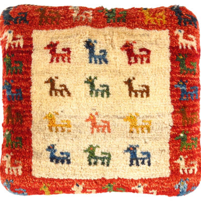 Fine Hand knotted Gabbeh pillow 17"X 17"