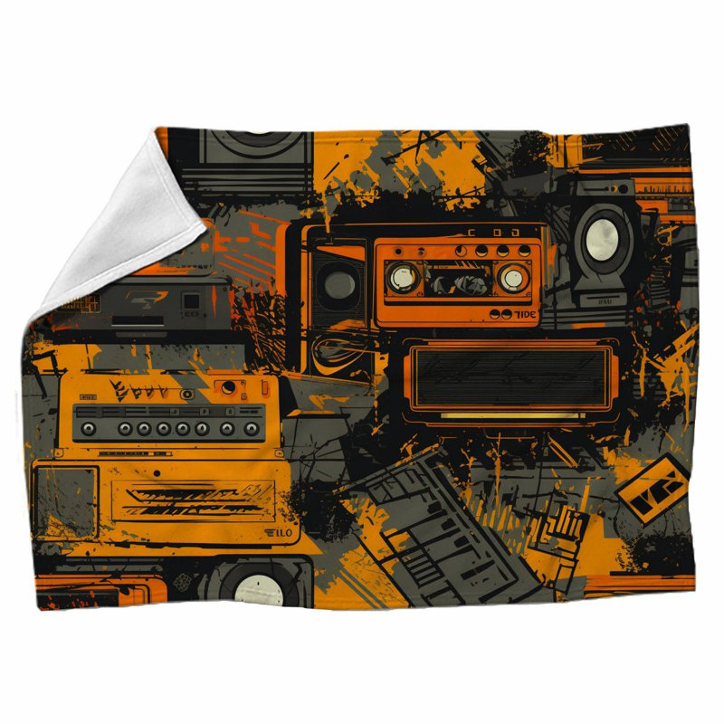 Machine Printed Throw Blanket, 51" W x 60" L