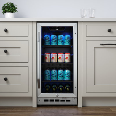 EdgeStar 14.94'' W Convertible 80 Cans (12 oz.) Beverage Cooler with Reversible Glass Door
