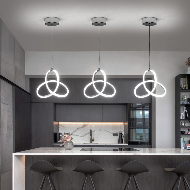 Modern LED Pendant Light, Chrome