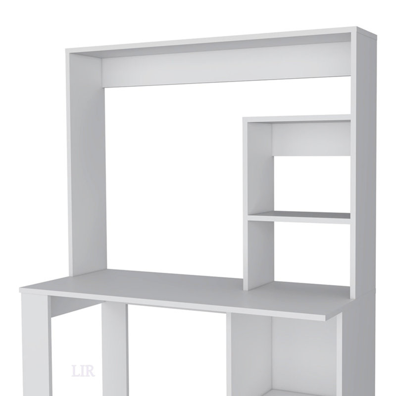 Palisades Computer Desk With Hutch And Storage Shelves,  For Modern Workspaces And Organized Efficiency, White