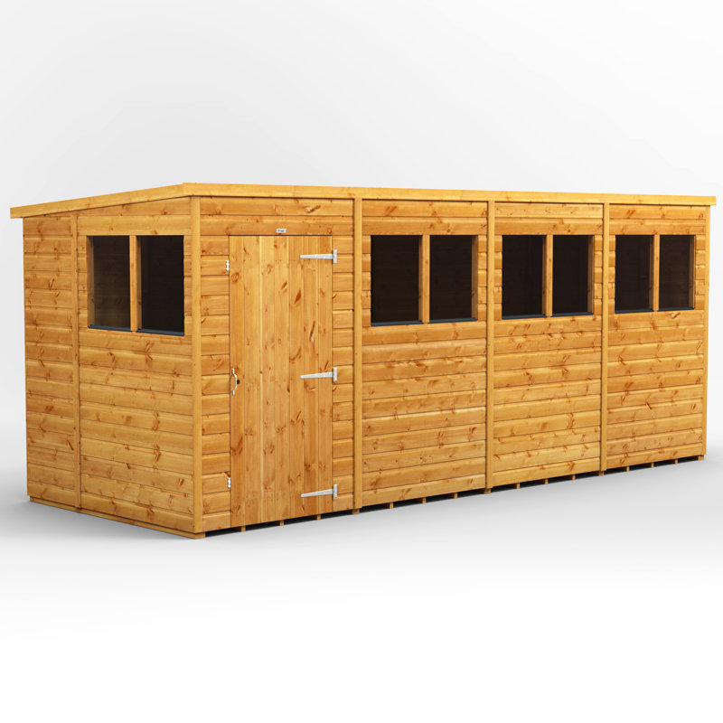 Powersheds 16 x 6ft Timber Tongue & Groove Pent Garden Shed