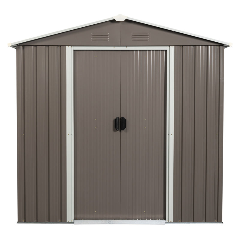 Outdoor 6ft X 5ft Metal Shed, Gray - Galvanized Iron Construction For And Versatile Living Storage Shed 5ft, Dependable, Gray