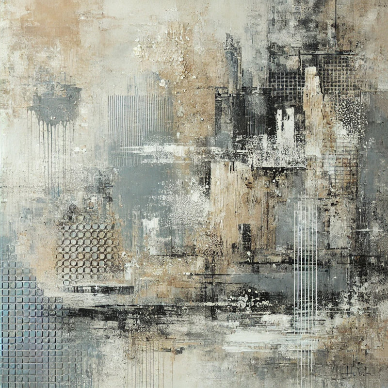 Urban Texture Abstract Canvas Print Wall Art, 40" H x 40" W x 1.5" D
