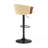Adjustable Wood Bar Stool With Black Metal-1892975326