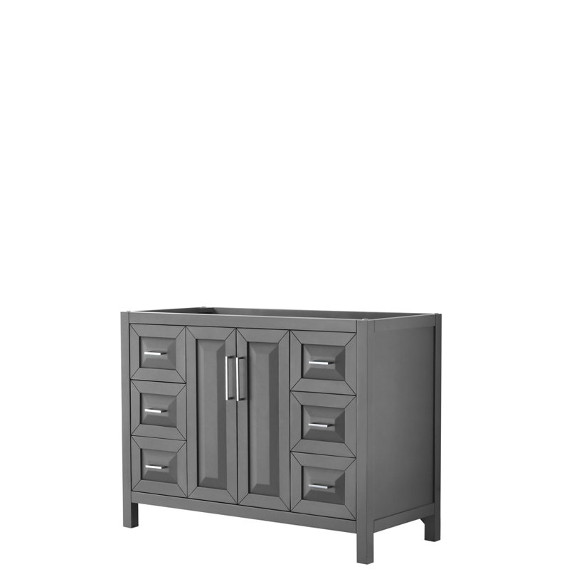 Daria 48'' W Single Vanity, Polished Chrome, White Cultured Marble, Dark Espresso
