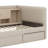 Twin-Sized Fabric-Upholstered Daybed Complete With Drawers, Shelving, Flip-Open Cabinets, And A Side Table-1866371154