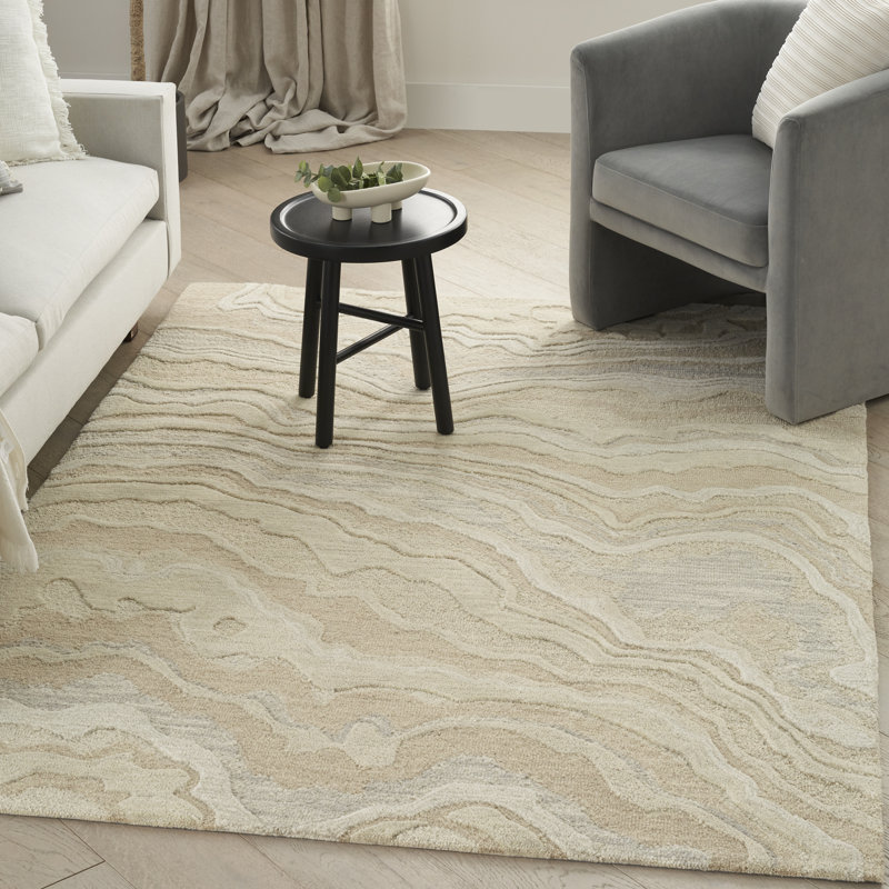 Cahide Abstract Handmade Area Rug, Rectangle 160 x 221cm