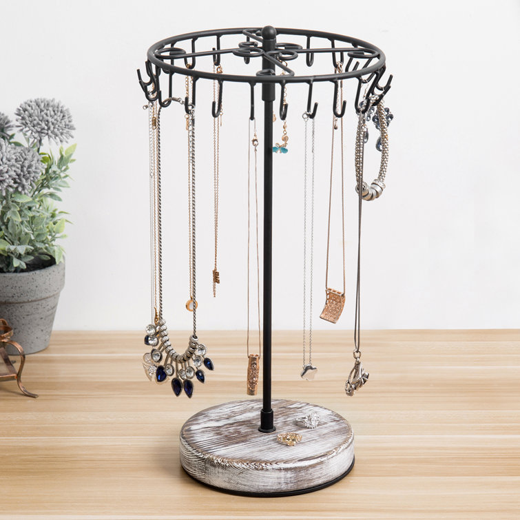 Black Metal Rotating Display Jewelry Stand August Grove
