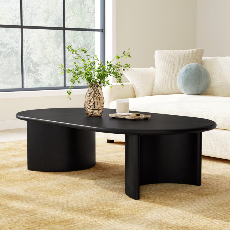 Haiden Single Coffee Table, Aged Black Acacia, 17" H x 35" L x 65" W