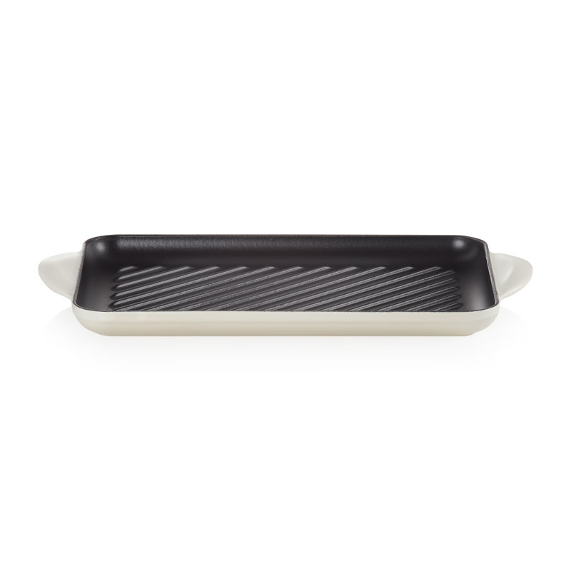Le Creuset Cast Iron Rectangular Grill 32cm, Meringue