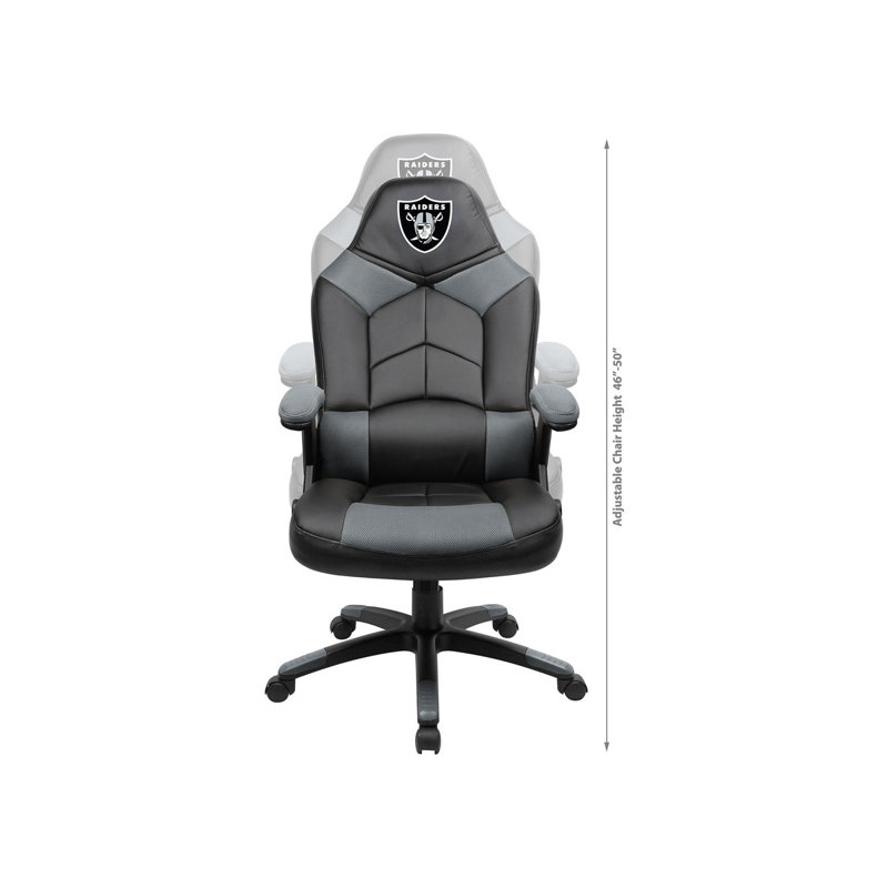 Black and Gray Faux Leather Oversized Gaming Chair with High-Back