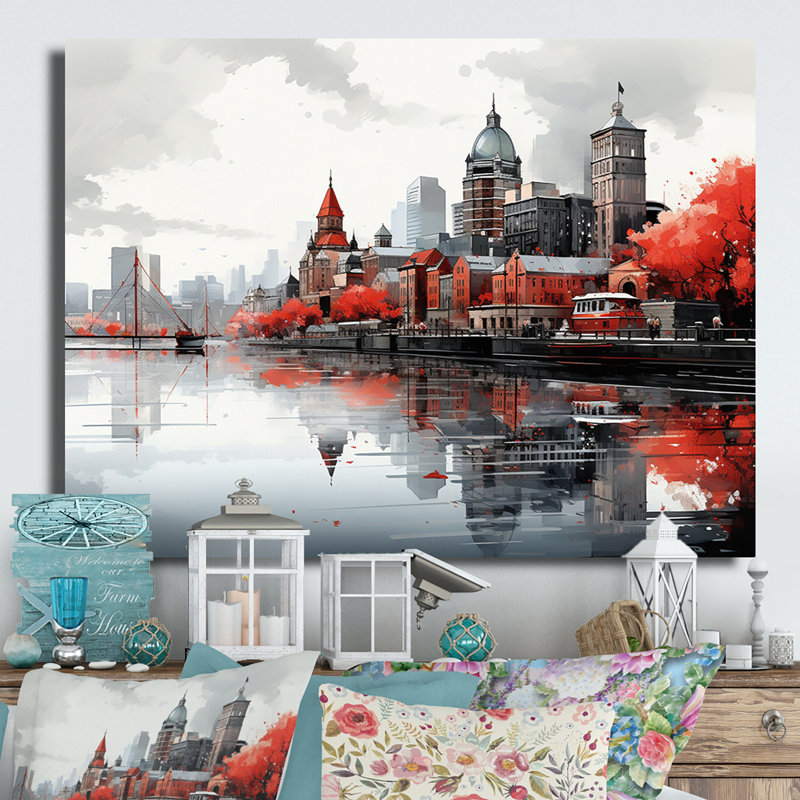 Canada Urban Reflections II - Canada, reproduction d'art sur métal, H 12 po x l 20 po x P 1 po