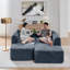 Canapé modulaire 114 po avec méridienne en forme de L, canapé modulaire avec repose-pieds mobile 114 po, canapé-lit pour salon, sans assemblage requis, gris-1411830644