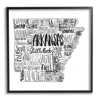 " Arkansas State Typography Cities Map " by The Saturday Evening Post