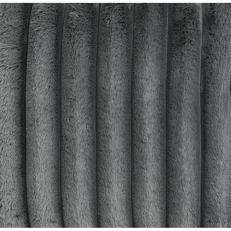 40 Inch Minky Gunmetal Memory Foam Lounger, Gray Polyester