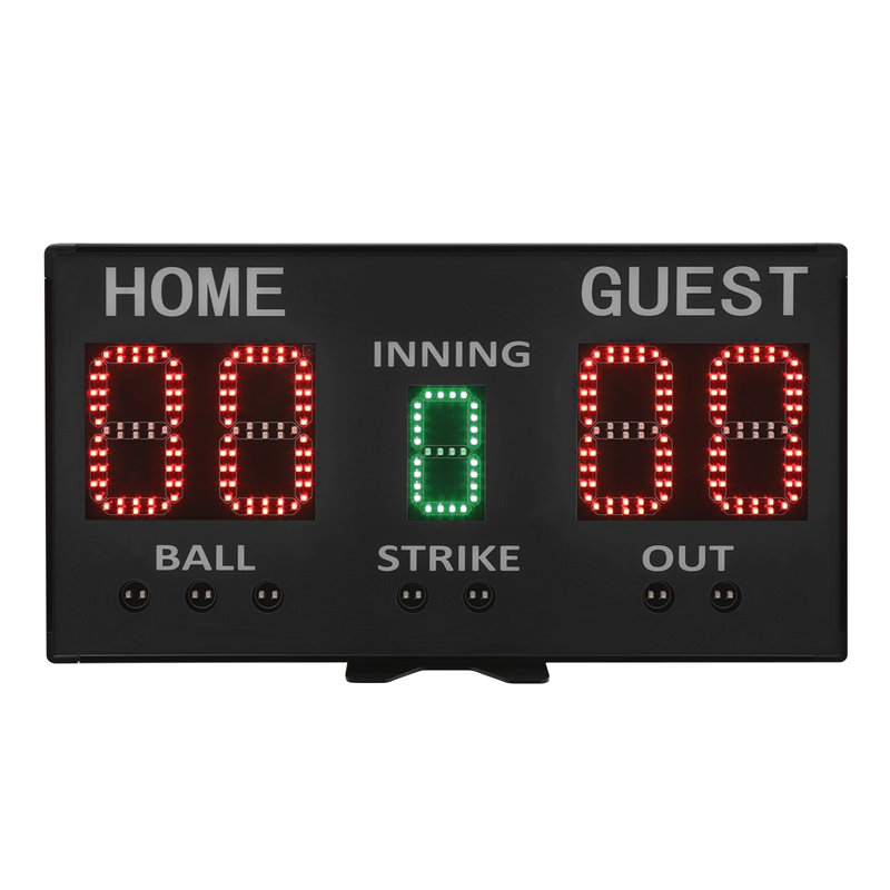 Wall Mounted/Tabletop High-Light Electronic Digital Baseball Five-Digit Scoreboard With Remote Control, Black