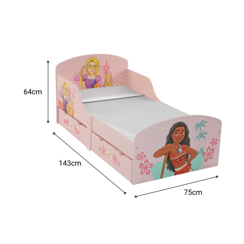 Princess Toddler Bed Frames with Drawers by Disney