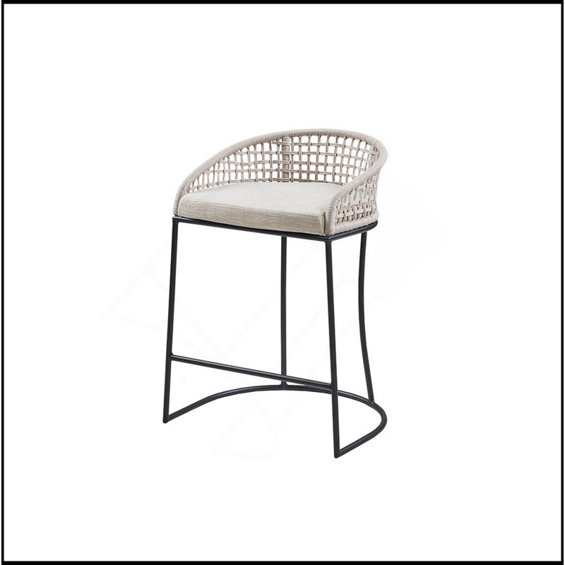 Tabouret de comptoir tissé 25 po, Polyester naturel