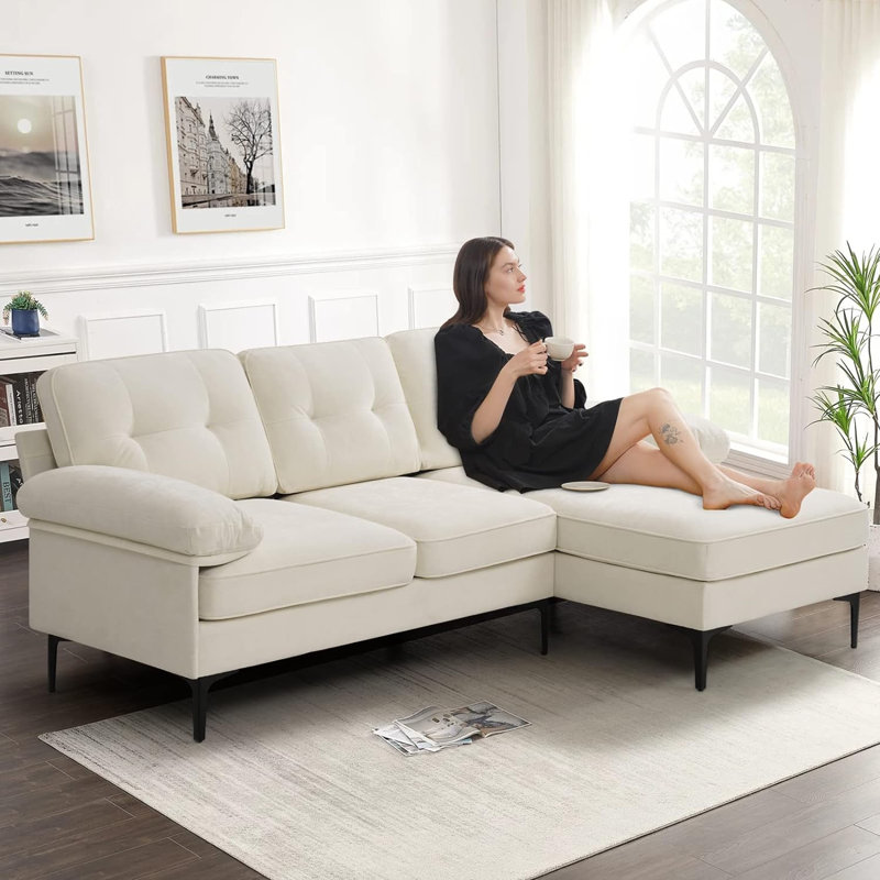 Canapé modulaire rembourré en chenille 82,7 po Seery