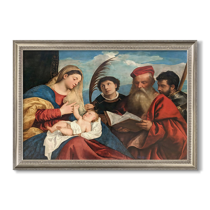 Marie et l'enfant avec les saints Stephen, Jerome et Maurice, v. 1510 - Titien (Tiziano Vecelli) - Toile encadrée sur mesure