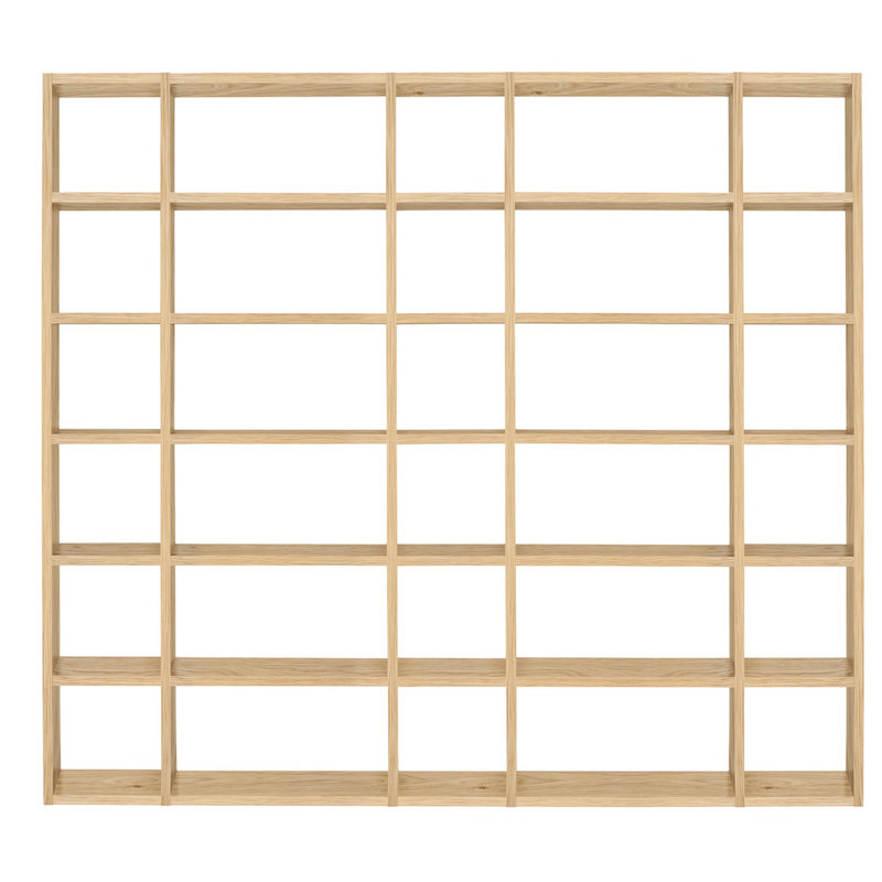 Crowl 224 cm H x 255 cm W Geometric Bookcase, Wild Oak