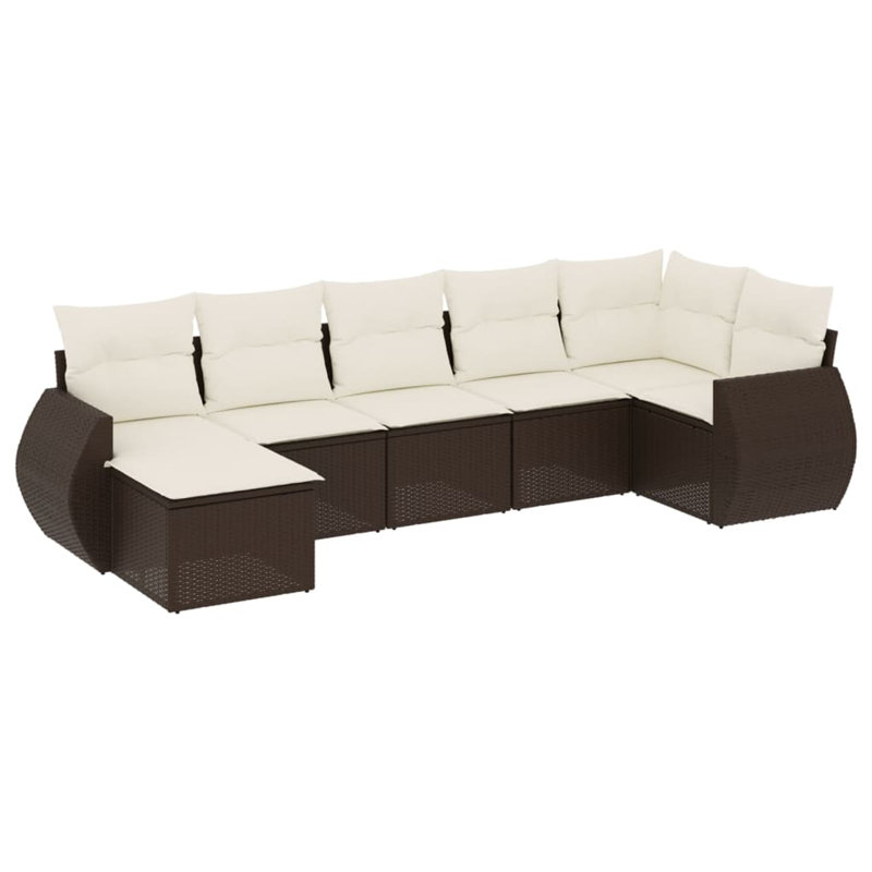 Ensemble de canapé de jardin Vidaxl brun et blanc crème