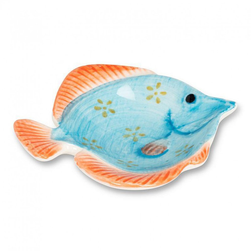 Turquoise And Orange Fish Dish