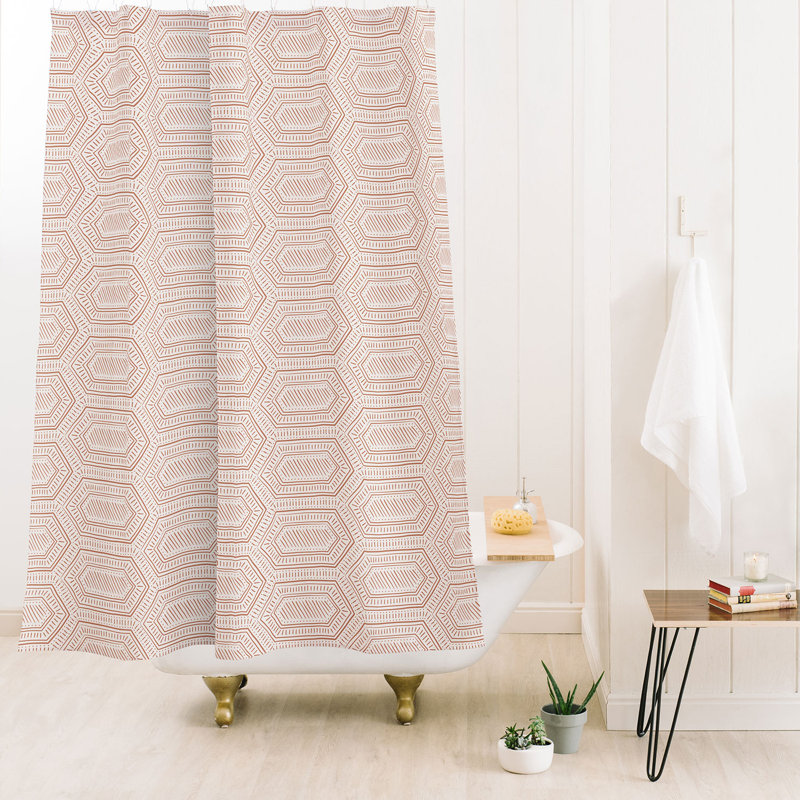 Rideau de douche Little Arrow Design Co, Blanc géométrique