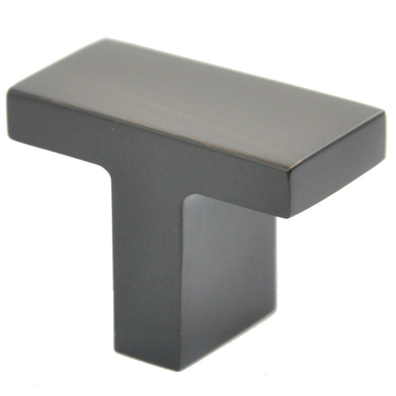 1 1/2 Length Rectangle Knob, Oil Rubbed Bronze