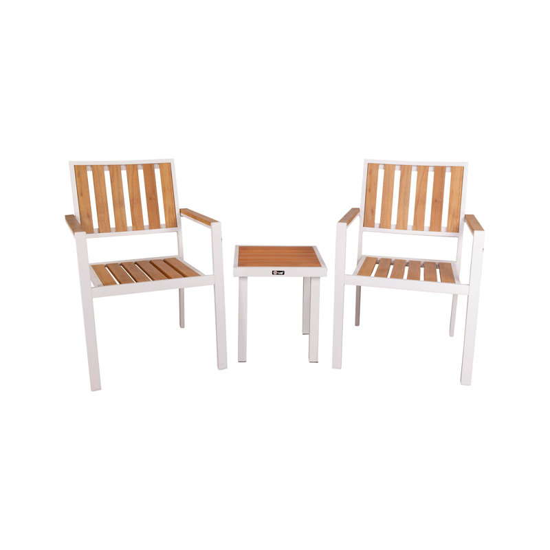 Ensemble de conversation 3 pièces Courtyard Casual Madison, Blanc, Brun