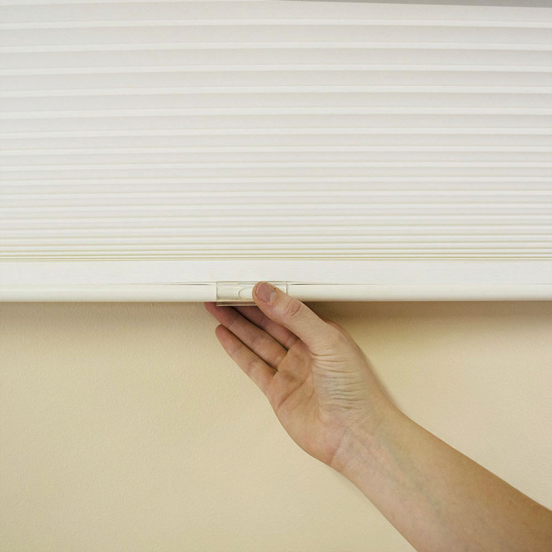 Cordless Light Filtering Cellular Shade Horizontal/Venetian Shades, White, 35"W x 64"L
