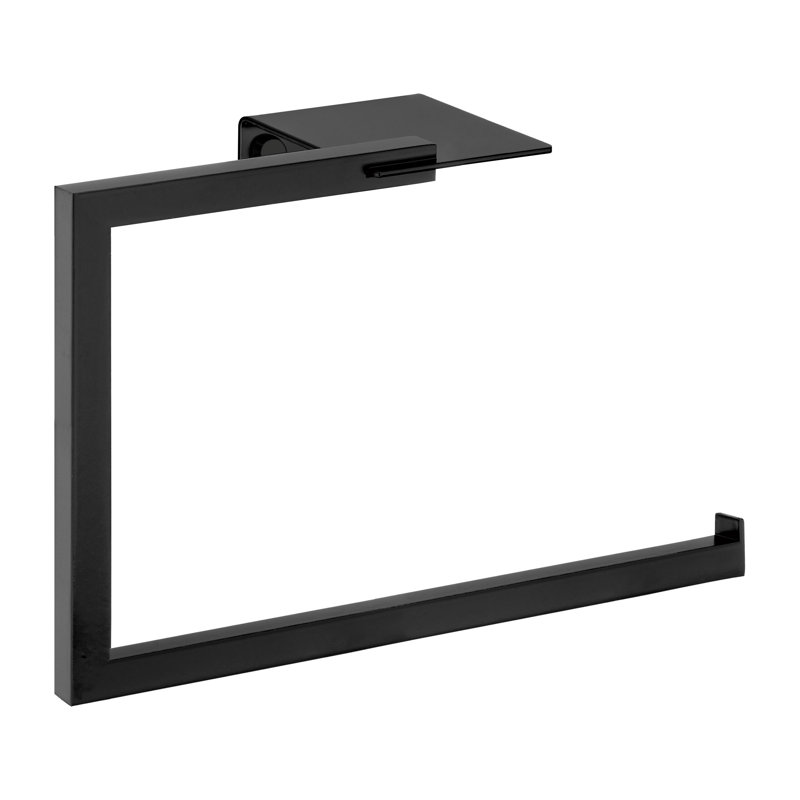 Grand anneau de serviettes noir mat Sidney, Noir mat