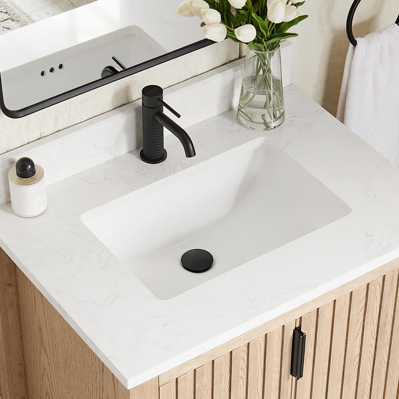 Mendavia Single Hole Bathroom Faucet, Matte Black