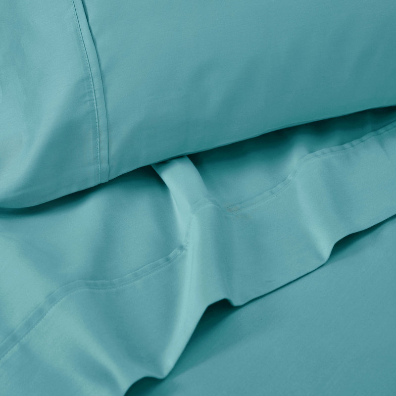 Superior 1500 Thread Count Cotton Blend Deep Pocket Sheet Set, Teal, King Sheet Set