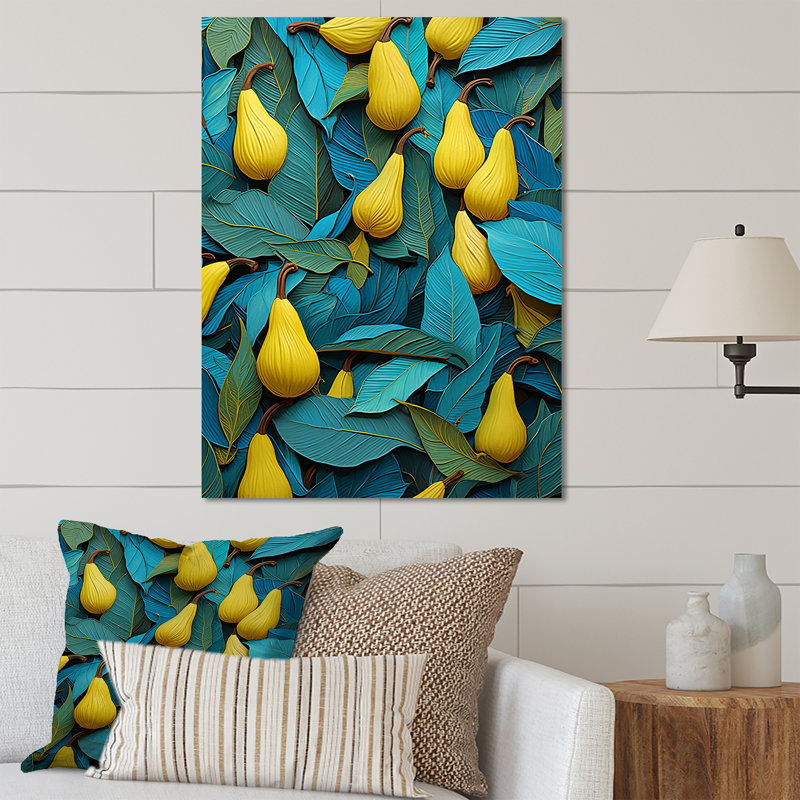 Jaune et vert citron Starfruit Homage - fruits, art mural en métal, H 32 po x l 16 po x P 1 po