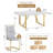 7-Piece Modern Glam Rectangular High-Gloss Dining Set with Faux Leather Cantilever Chairs-1160128541-1160128543
