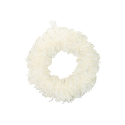 Couronne de plumes blanche suspendue