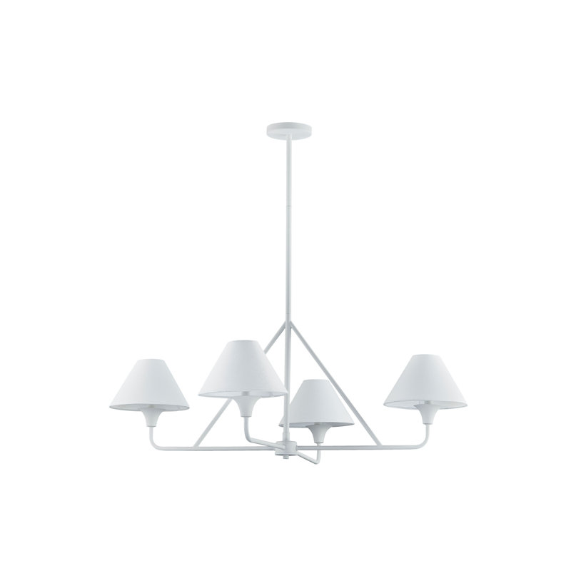 Lustre en métal 4 lumières Daisy, blanc